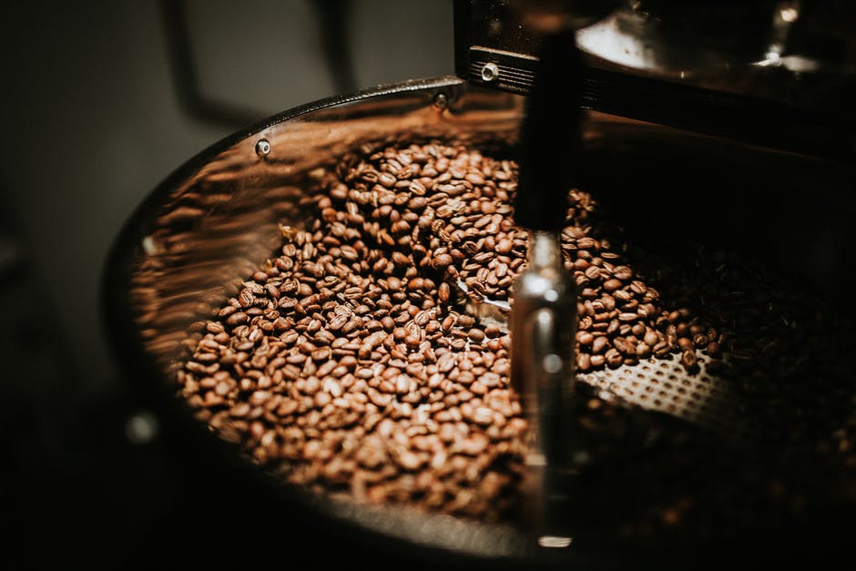 black coffee beans processing